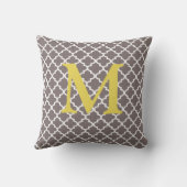 Elk Kleur Monogram Marokkaans Tegelpatroon Kussen (Achterkant)