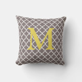 Elk Kleur Monogram Marokkaans Tegelpatroon Kussen (Voorkant)
