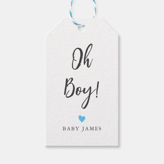 Elk kleurendraf Oh Label, Baby shower Cadeaulabel (Voorkant)