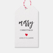 Elk kleurenhart, vrolijk kerstfeest, minimalistisc cadeaulabel (Voorkant)