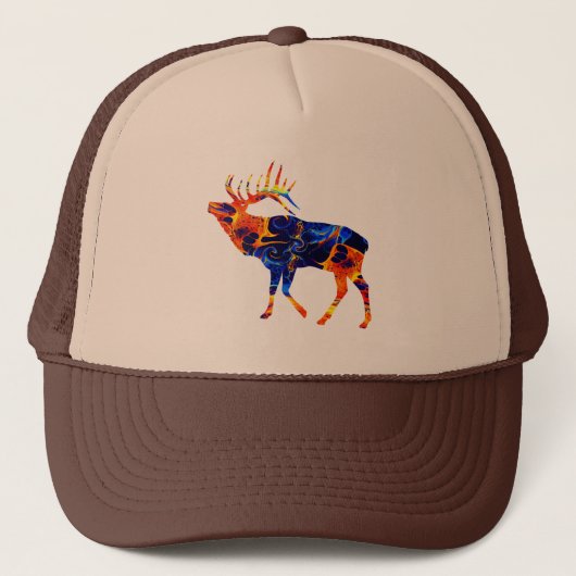 ELK KLEURRIJK NEON ABSTRACT SCHILDERIJ TRUCKER PET (Voorkant)