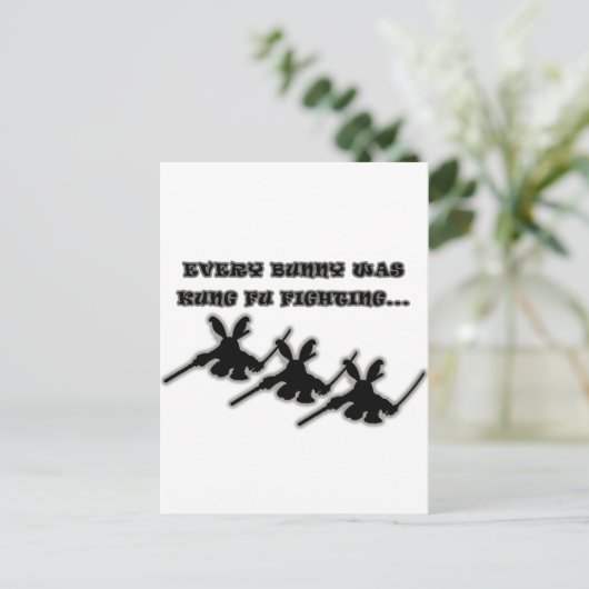 Elk konijn was kung fu vecht... briefkaart (Staand voorkant)