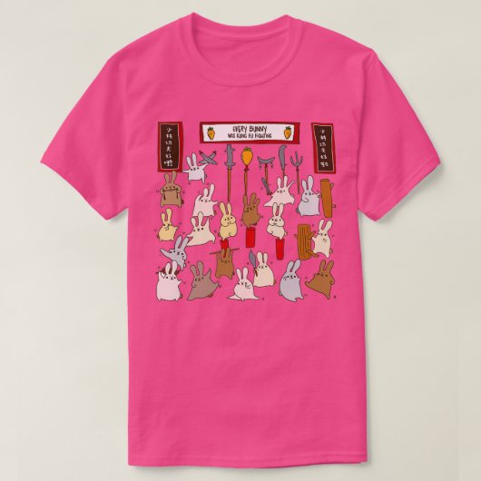 Elk konijntje was kung fu aan het vechten t-shirt (Design voorkant)