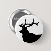Elk Kop Silhouet Ronde Button 5,7 Cm (Voorkant /achterkant)