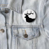 Elk Kop Silhouet Ronde Button 5,7 Cm (In situ)