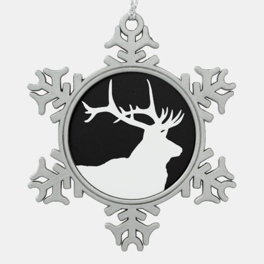 Elk Kop Tin Sneeuwvlok Ornament (Voorkant)