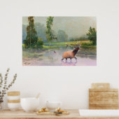Elk kruising Misty River print (Keuken)