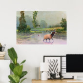 Elk kruising Misty River print (Thuiskantoor)