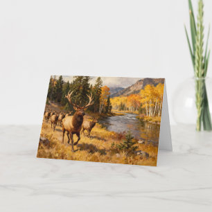 Elk Kudde in Herfst Verjaardag Kaart
