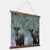 Elk kudde | Mt. Baring, Washington Hangend Wandkleed (Gebogen)