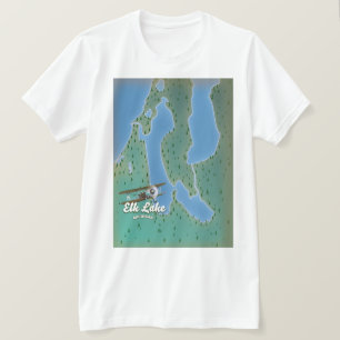 Elk Lake Michigan-kaart T-shirt