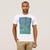 Elk Lake Michigan-kaart T-shirt (Voorkant volledig)