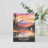 Elk Lake, Mount Bachelor Bend, Oregon, Reizen Briefkaart (Staand voorkant)