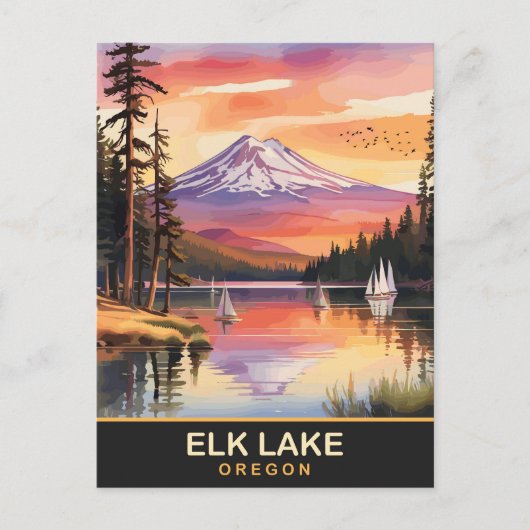 Elk Lake, Mount Bachelor Bend, Oregon, Reizen Briefkaart (Voorkant)