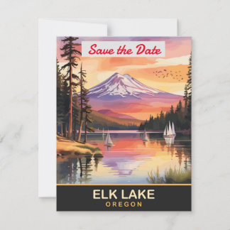 Elk Lake Oregon Berg Huwelijksuitnodiging Save The Date