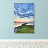 Elk Lake Sunset, Michigan Canvas Afdruk (Insitu (Houten vloer))
