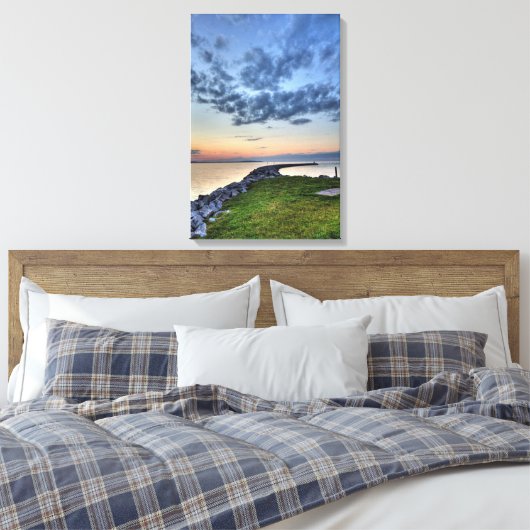 Elk Lake Sunset, Michigan Canvas Afdruk (Insitu (Slaapkamer))