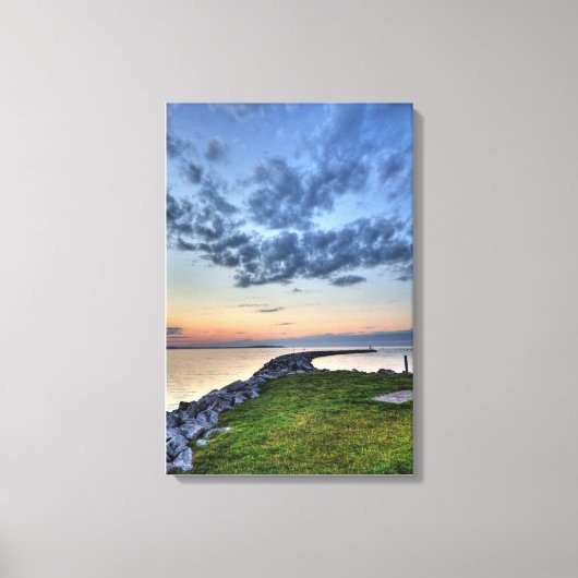 Elk Lake Sunset, Michigan Canvas Afdruk (Voorkant)