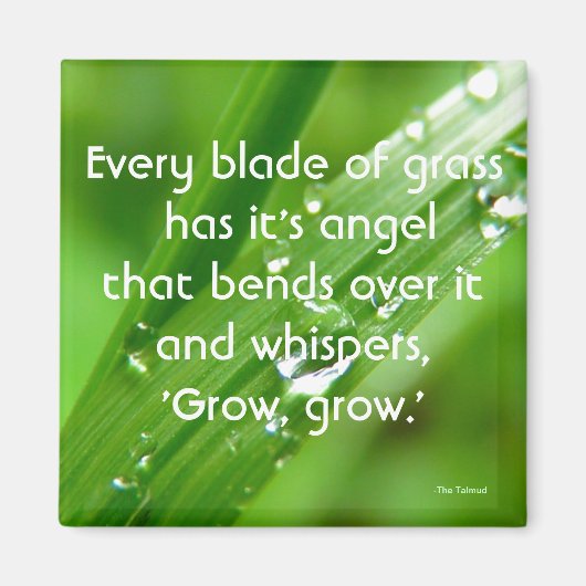 Elk lemmet van Grass Quote Magnet (Voorkant)