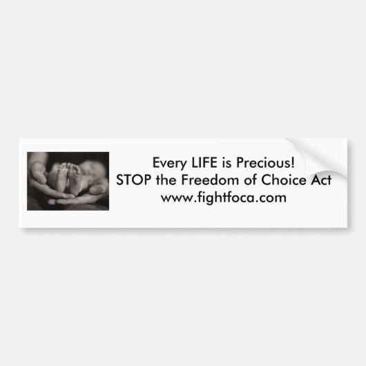 Elk LEVEN is kostbaar... gevechten FOCA-Bumperstic Bumpersticker (Voorkant)