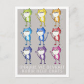 Elk leven moet negen katten hebben briefkaart (Voorkant)