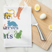 Elk leven verdient 9 katten grappige citaten theedoek (Quarter Fold)