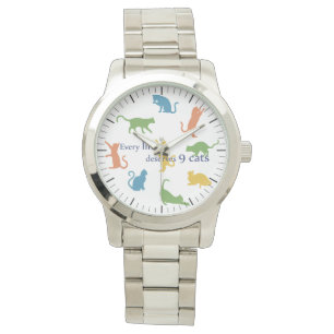 Elk leven verdient 9 katten grappige kat Humor Horloge