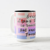 Elk liefdesverhaal is een prachtige koffie-Mok Tweekleurige Koffiemok (Voorkant links)