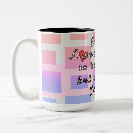 Elk liefdesverhaal is een prachtige koffie-Mok Tweekleurige Koffiemok (Links)