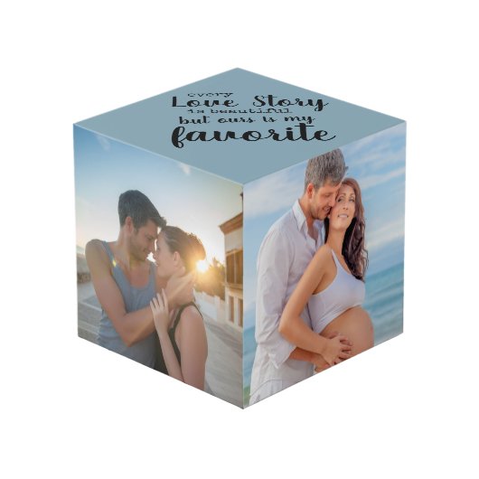 Elk Liefdesverhaal is mooi op maat 4 Foto Kubus (Voorkant hoekig)