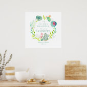 Elk liefdesverhaal is prachtige Cactus Succulent A Poster (Keuken)