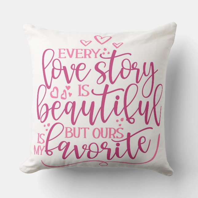 Elk liefdesverhaal kussen (Voorkant)