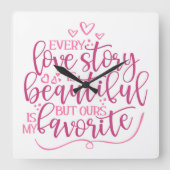 Elk liefdesverhaal vierkante klok (Voorkant)