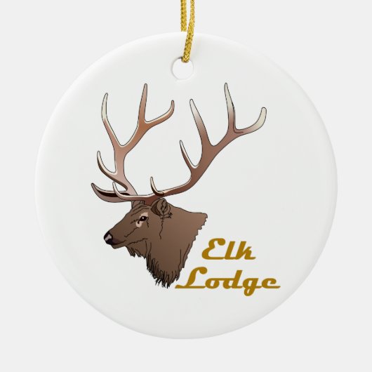 Elk Lodge Keramisch Ornament (Voorkant)