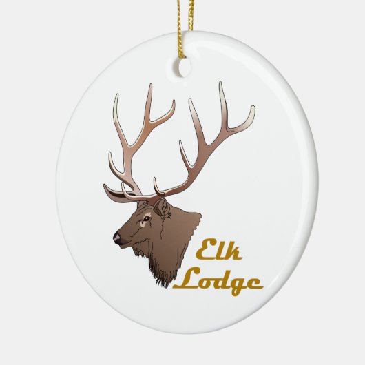 Elk Lodge Keramisch Ornament (Links)