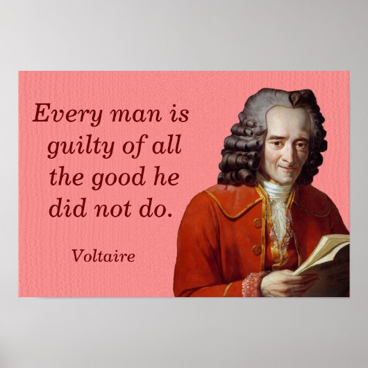 Elk man schuldig — Voltaire Poster (Voorkant)