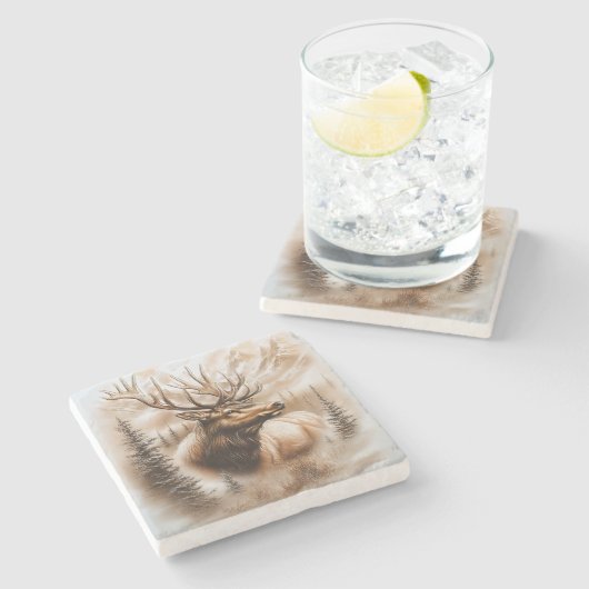 Elk Marble Onderzetter (Zijkant)