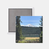 Elk meer met de berg Bachelor, Oregon Magneet (Voorkant / Achterkant)