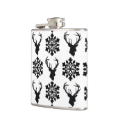 Elk met sneeuwvlokken heupfles (Links)