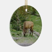 Elk met Velvet Antlers Keramisch Ornament (Rechts)