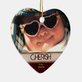 elk moment een kerstoranje hartvormig CHERISH Keramisch Ornament (Rechts)