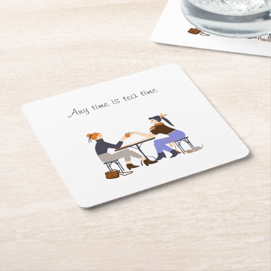 Elk moment is thee tijd thee slogan Vrienden Vrien Kartonnen Onderzetters (Schuin)