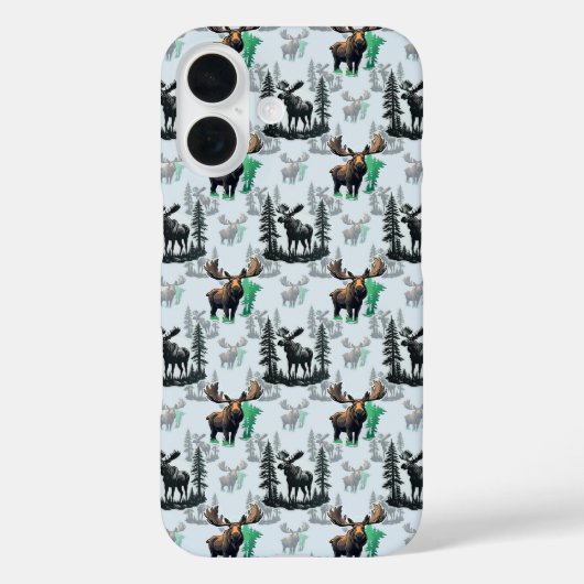 Elk Moose Antlers Herten Patroon Ontwerp Case-Mate iPhone Case (Achterkant)