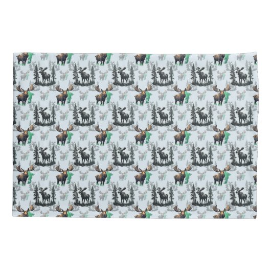 Elk Moose Antlers Herten Patroon Ontwerp Kussensloop (Achterkant)