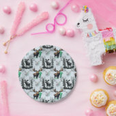 Elk Moose Antlers Herten Patroon Ontwerp Papieren Bordje (Feest)