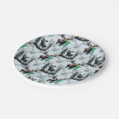 Elk Moose Antlers Herten Patroon Ontwerp Papieren Bordje (Gekanteld)