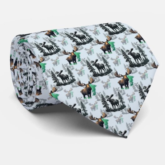 Elk Moose Antlers Herten Patroon Ontwerp Stropdas