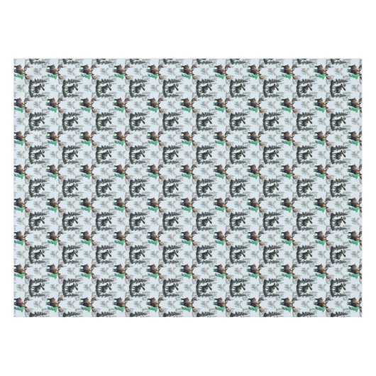 Elk Moose Antlers Herten Patroon Ontwerp Tafelkleed (Voorkant (Horizontaal))