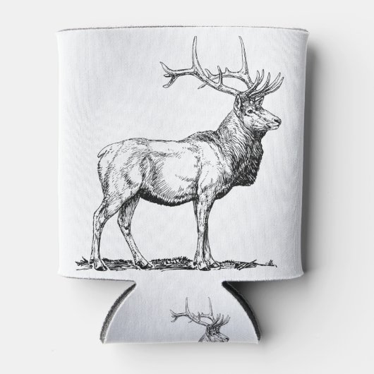 Elk Moose Deer Head Animal Hunting Antlers Blikjeskoeler (Voorkant)