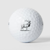 Elk Moose Deer Head Animal Hunting Antlers Golfballen (Voorkant)